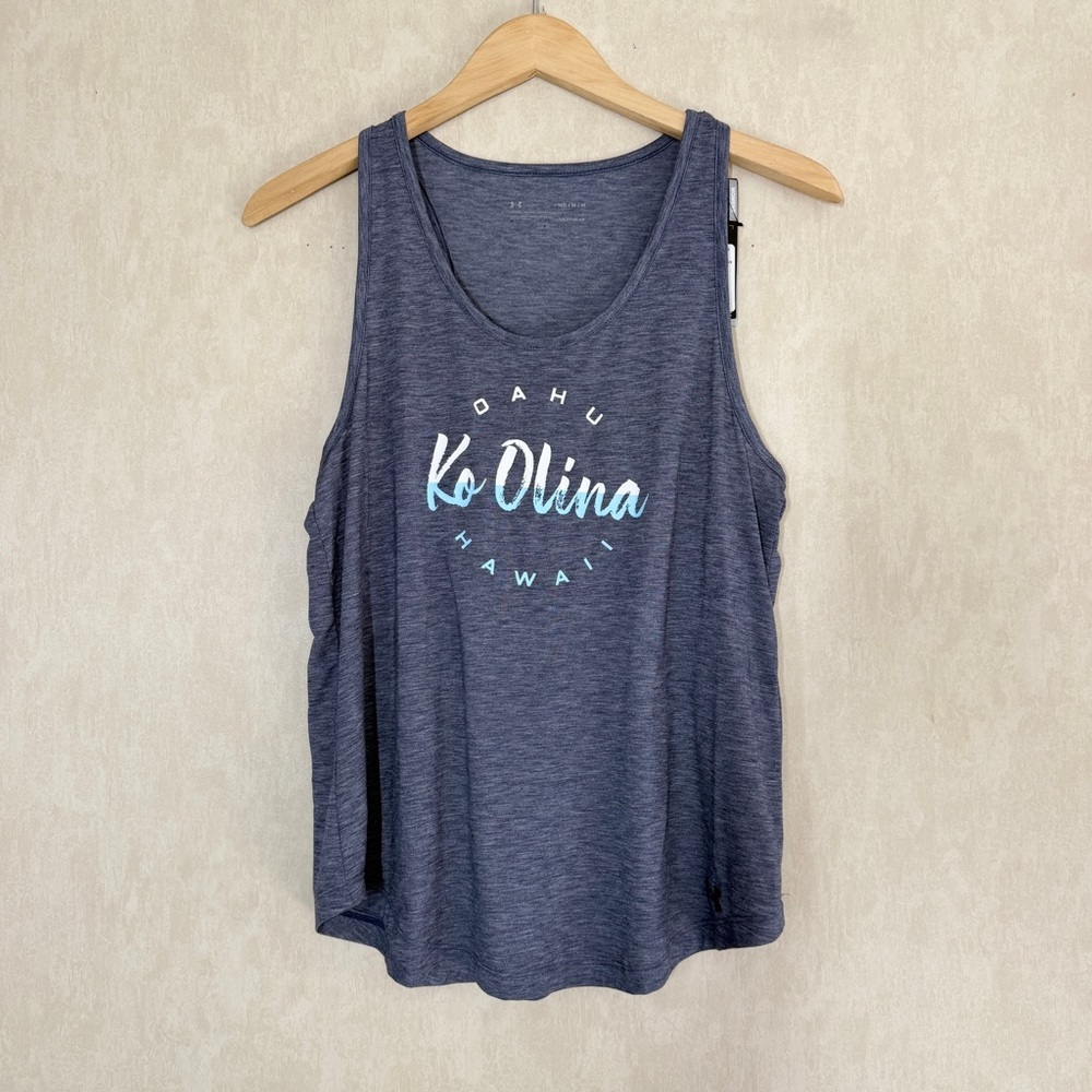NWT Under Armour Women’s Ko Olina Hawaii Tank Top Sleeveless in Heather Blue M